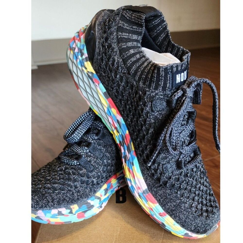 PREOWNED IN BOX - NOBULL Women Size 8 Men 6.5 Wild Aspire Knit Runners BLACK